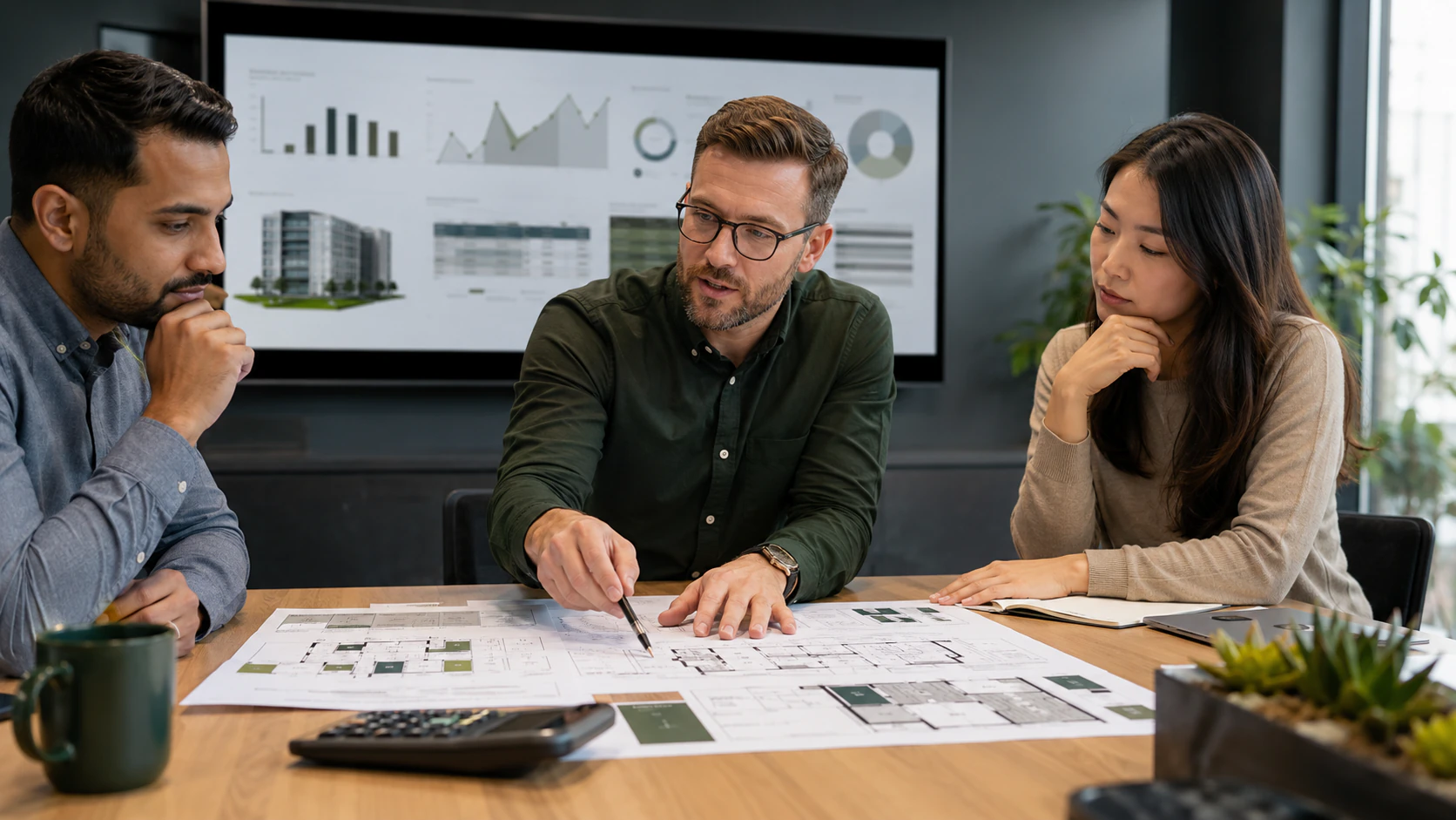 Real estate coach guiding investors through a multifamily property analysis