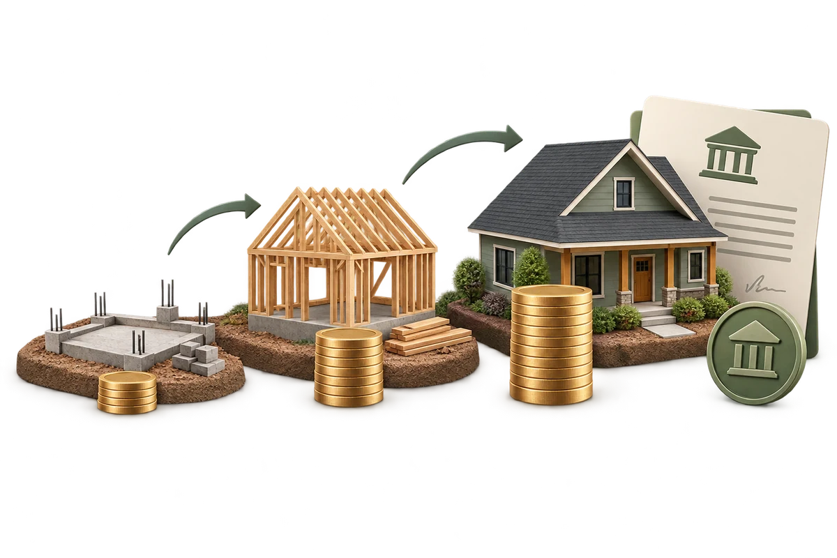 Loan draws funding successive construction stages